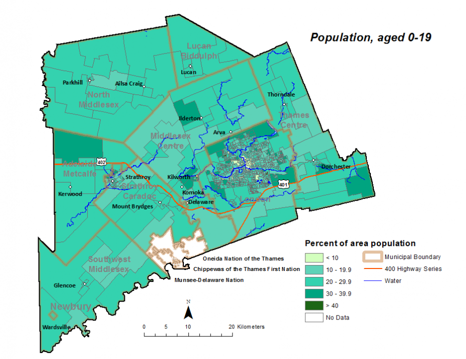 Figure 1 3 3 Population Age 0 19 By Dissemination Area Mlhu